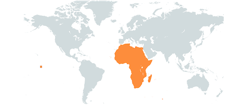 World Map with Africa Highlighted